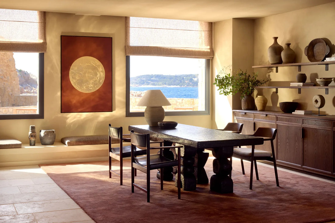 Mediterranean hotel interior featuring local stone, vintage furniture and regional craft details