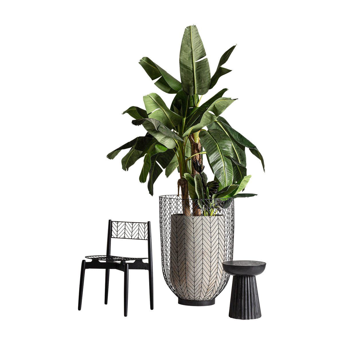 PLISSÉ WOOD SIDE TABLE