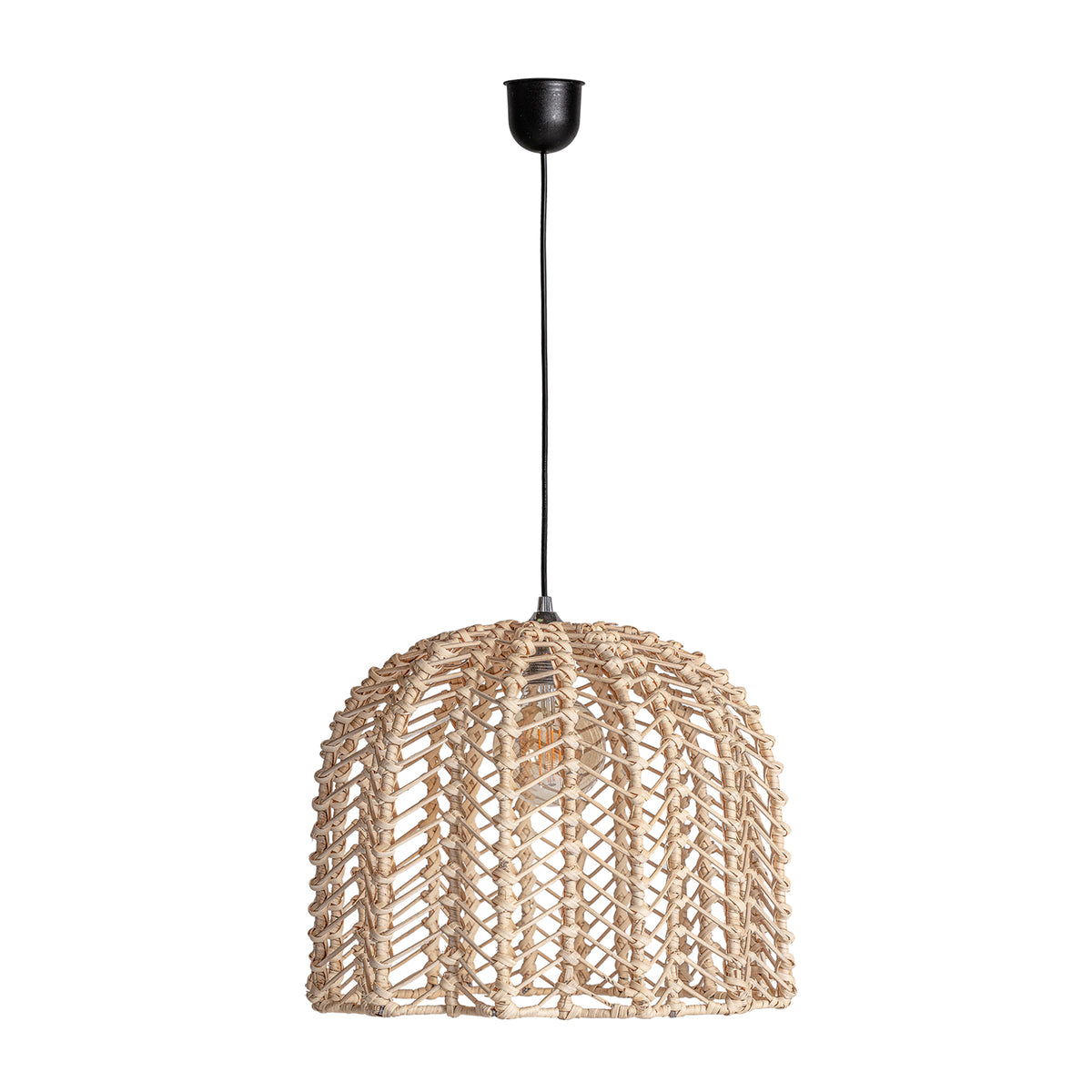 PLISSÉ RATTAN CEILING LAMP